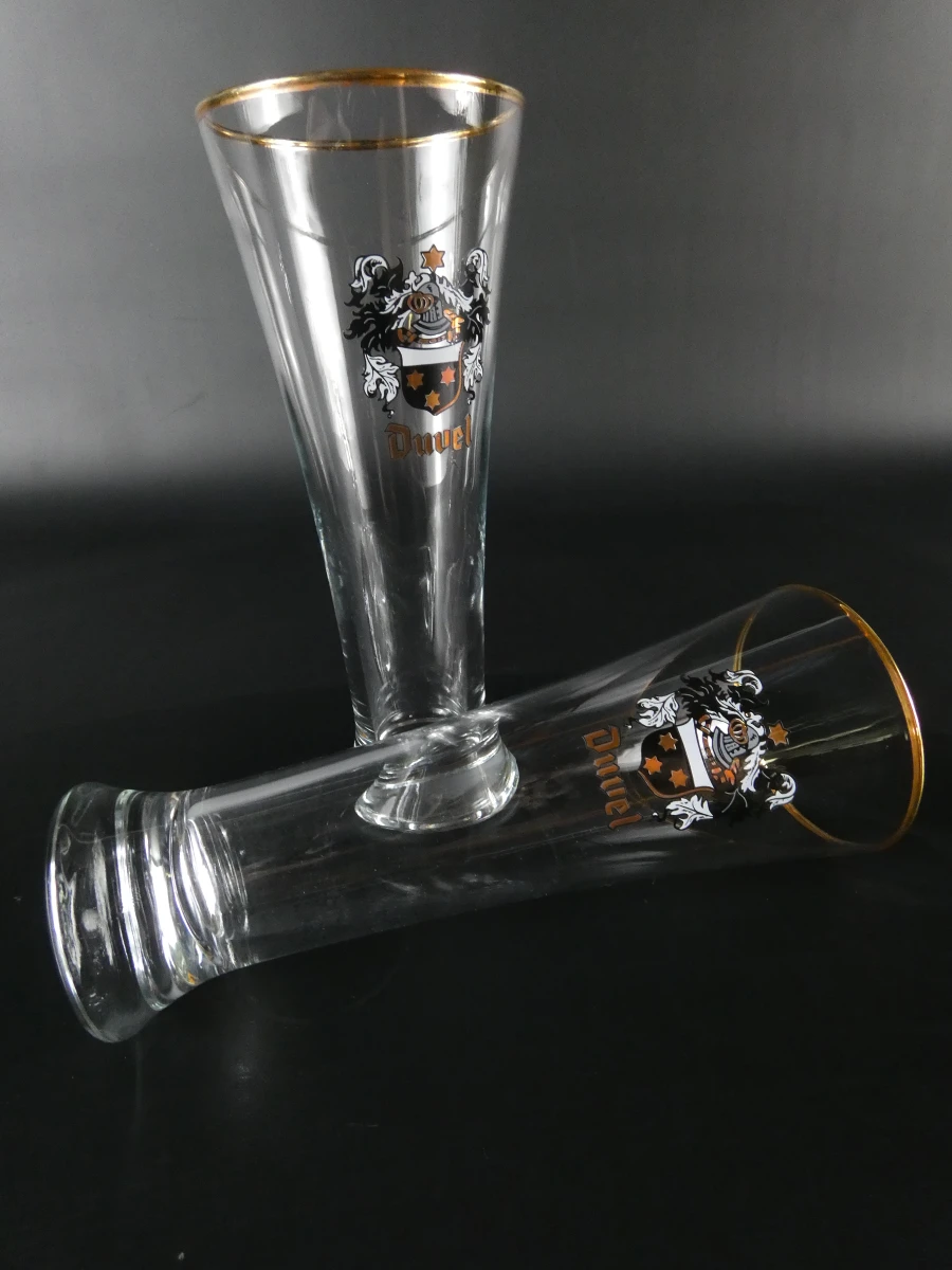 Set van 6 Duvel bierglazen met gouden rand - foto 3