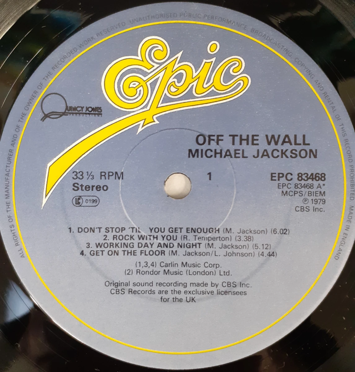 Vinyl: Michael Jackson - Off The Wall - foto 4