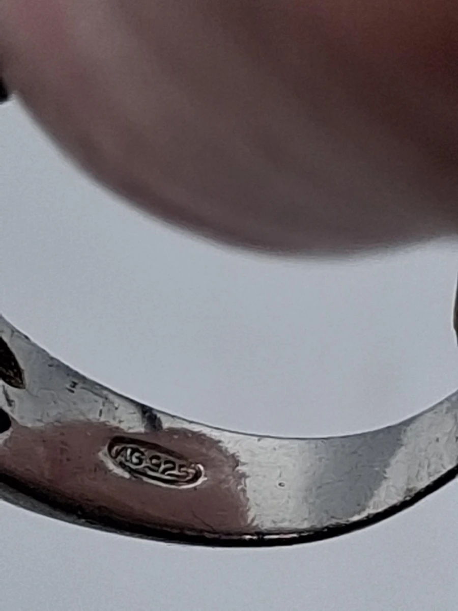Klassieke zilveren pavé gezette koepelring - foto 5