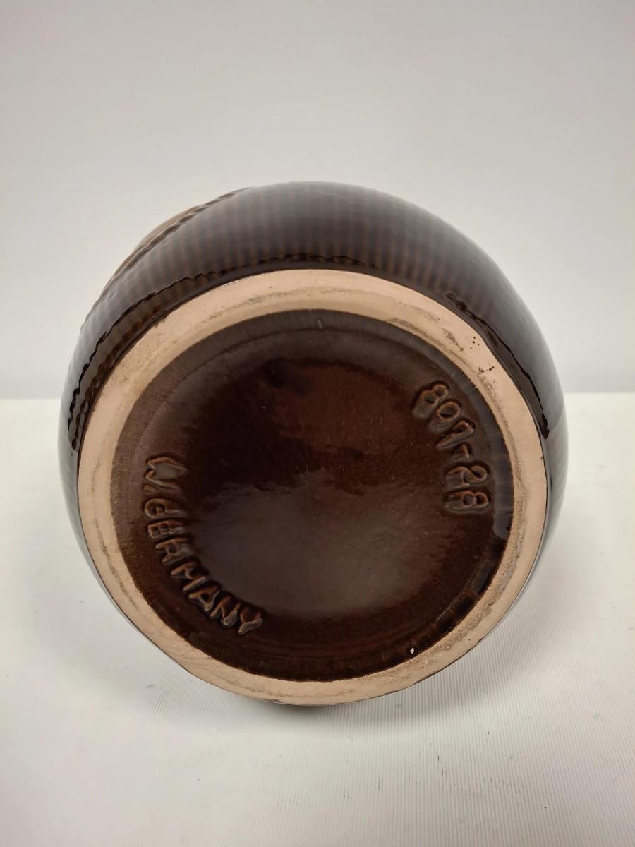 Vintage bruine keramische Rumtopf pot met deksel - foto 3