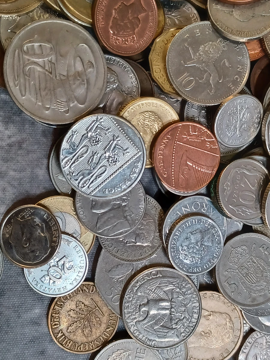 Uniek lot wereldmunten en circulatiegeld - +9,5kg - foto 3