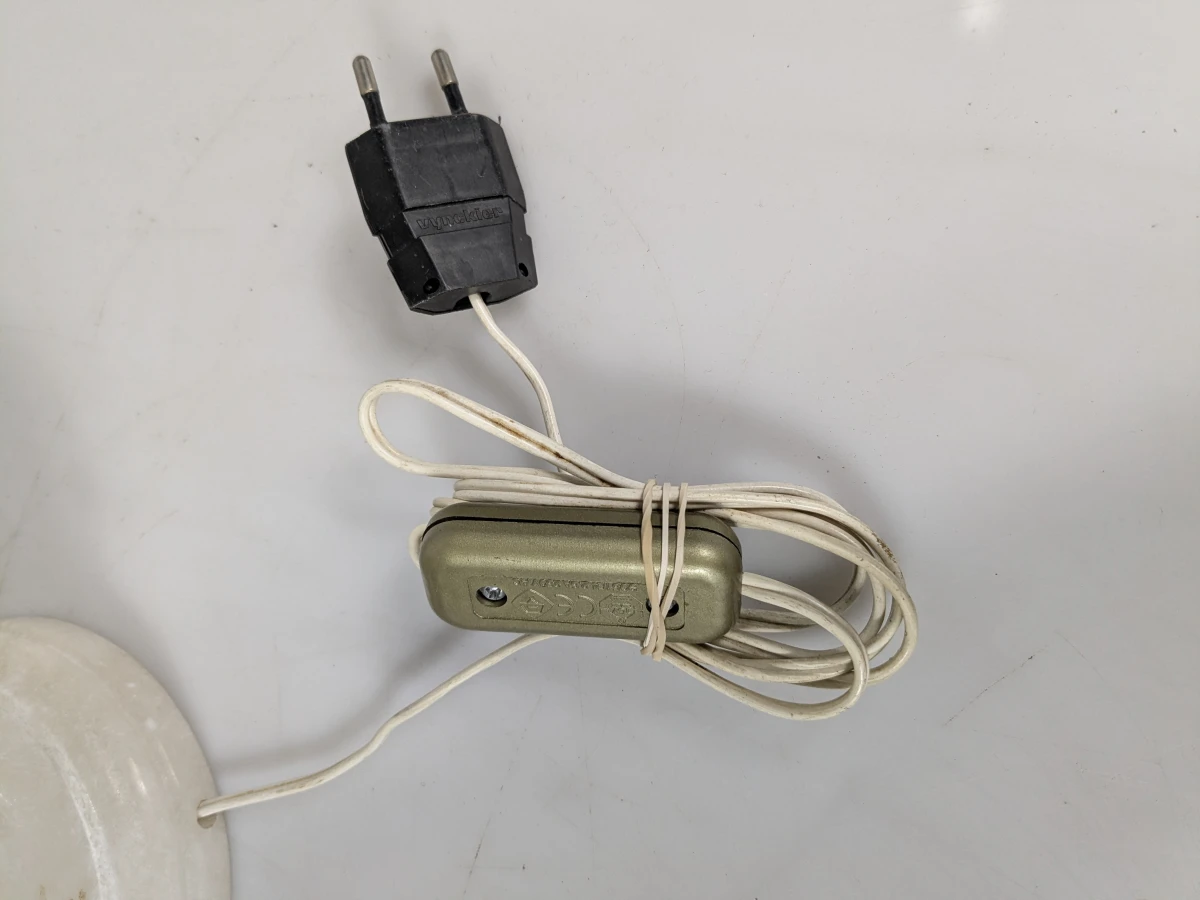 Witte marmeren lamp met zuil en elektrische bediening - foto 8