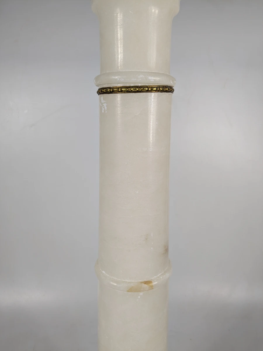 Witte marmeren lamp met zuil en elektrische bediening - foto 5