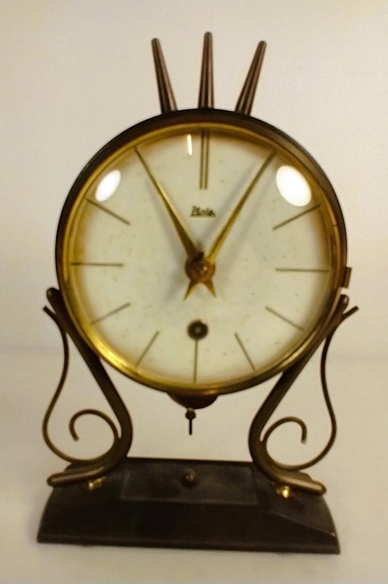 Plato design schouwklok of tafelklok – jaren 50/60 – mechanisch - foto 2