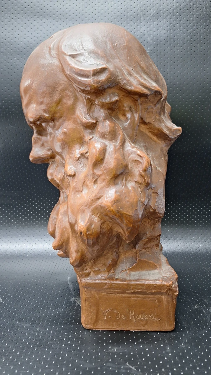 Terracotta buste van man met baard door Victor de Haen - foto 6