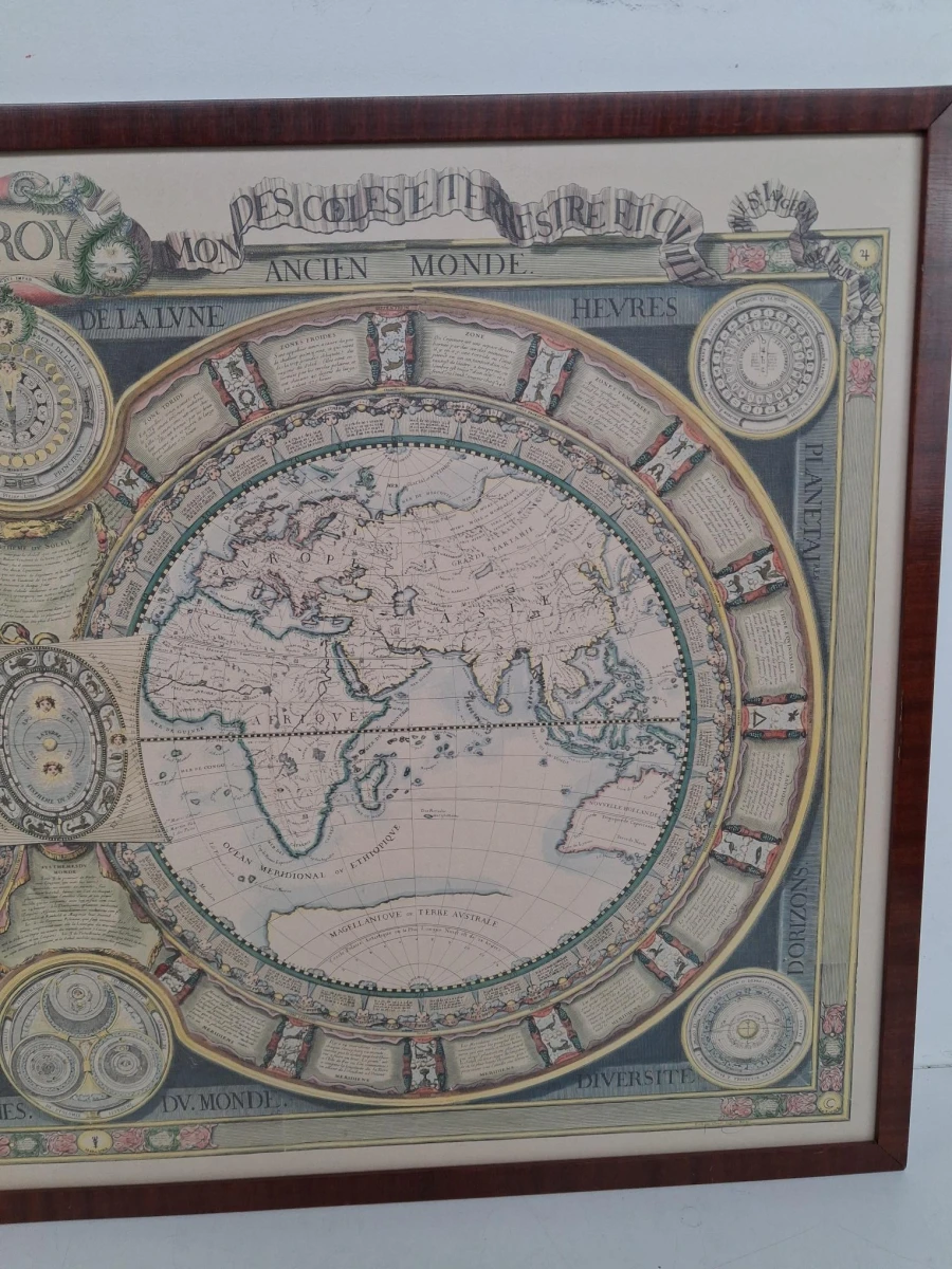Decoratieve reproductie van de Carte générale contenant les mondes célestes, terrestres et civile - foto 3