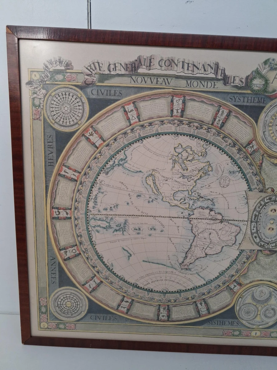 Decoratieve reproductie van de Carte générale contenant les mondes célestes, terrestres et civile - foto 2