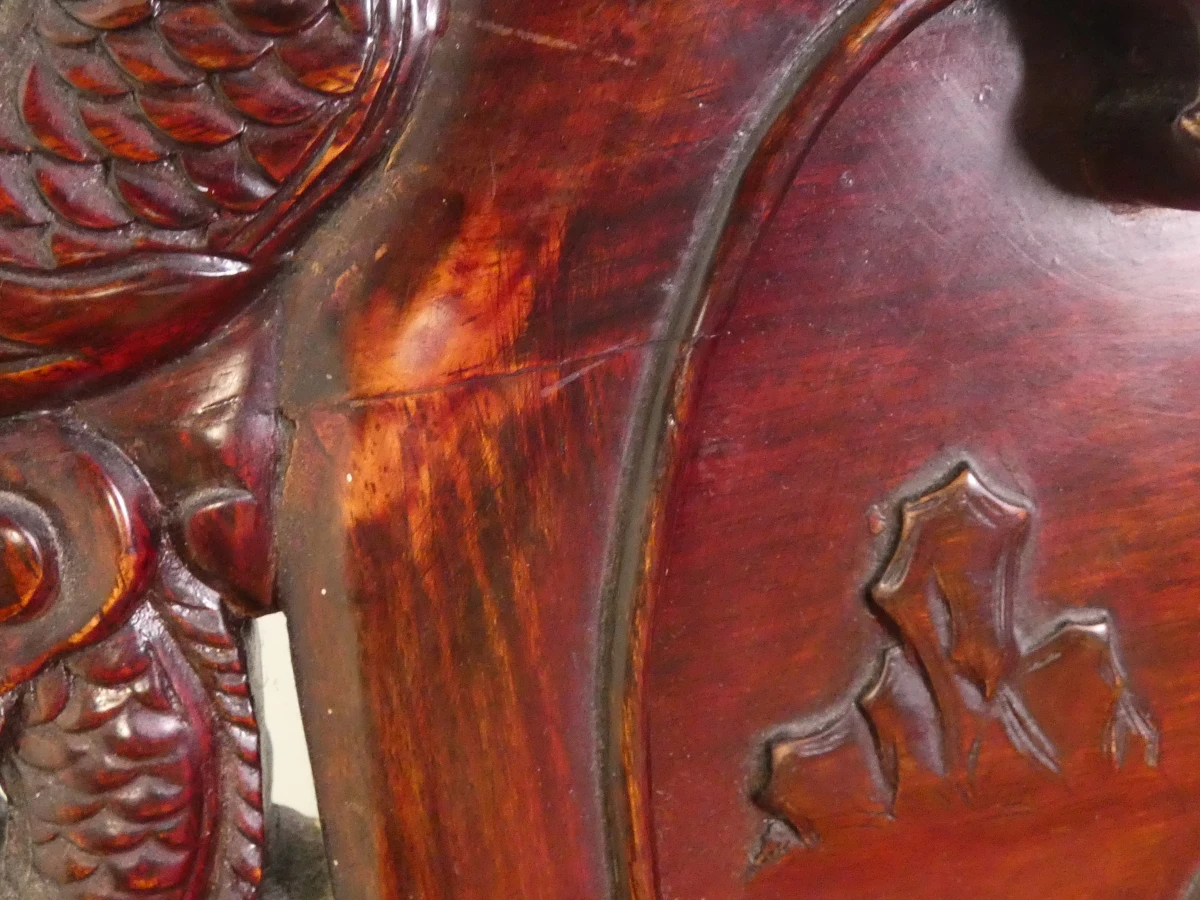 Set van 2 Chinese houten troonstoelen – rijk houtsnijwerk - foto 20