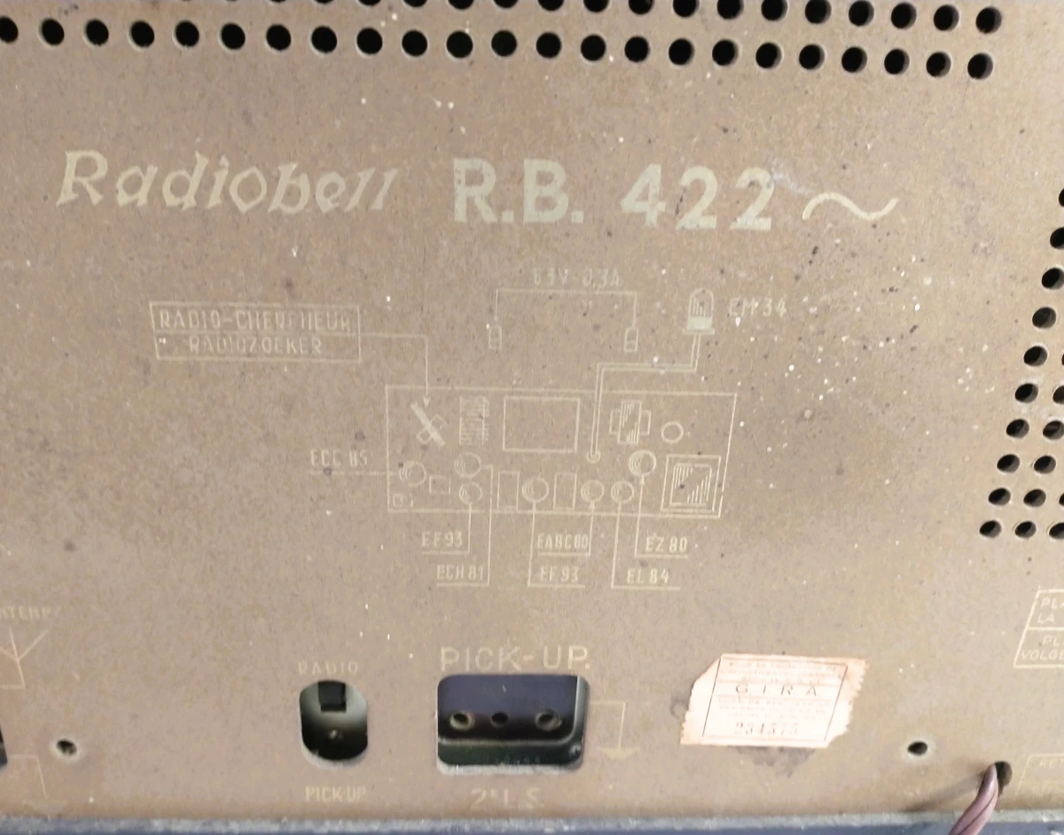 Radiobell RB 422 buizenradio – jaren 50 – houten kast - foto 7