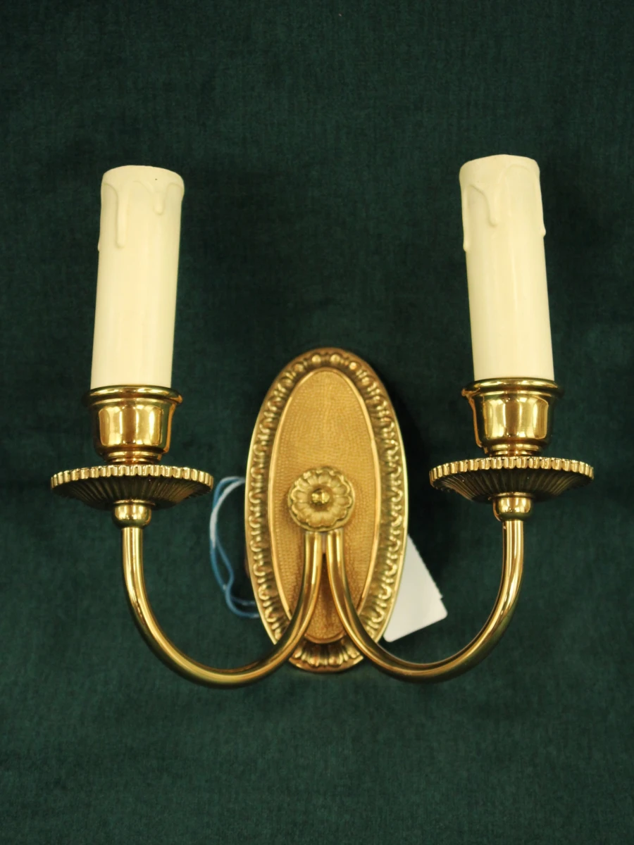 Set van 2 klassieke messing kaarsvormige wandlampen - foto 2