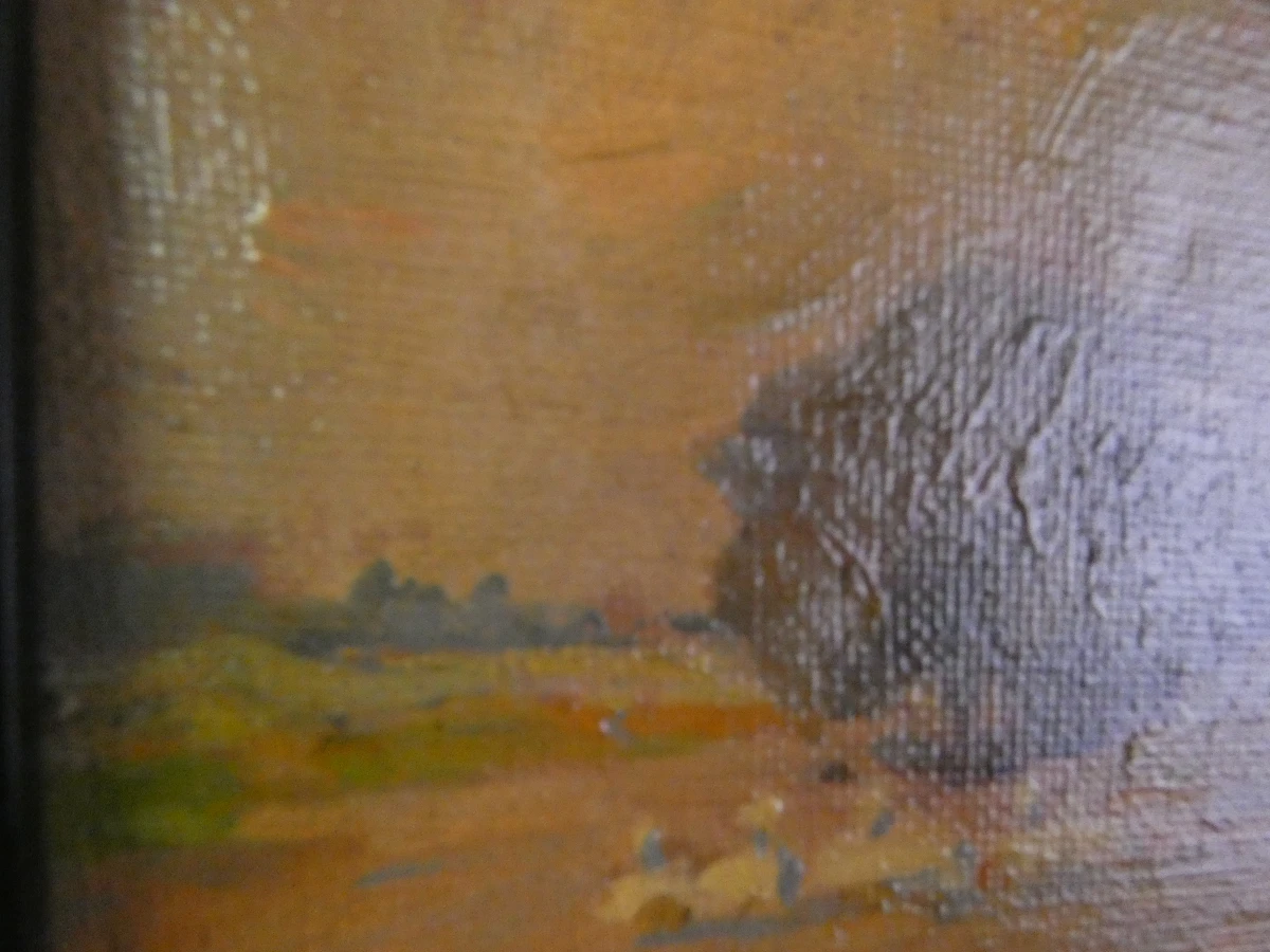 Olieverfschilderij Kippen op het Erf – János Rákosi Uitz (Vermoedelijk) - foto 7