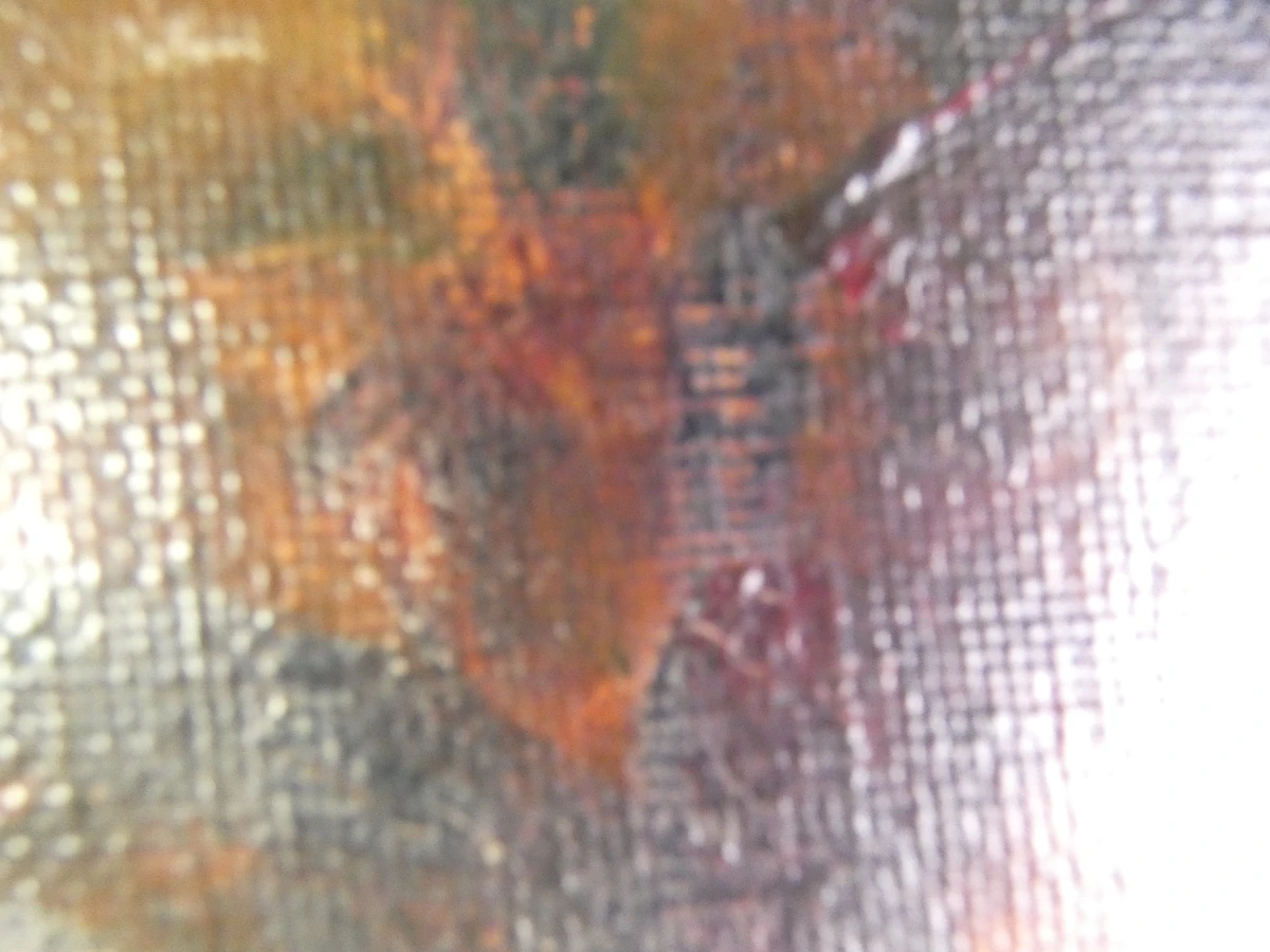 Olieverfschilderij Kippen op het Erf – János Rákosi Uitz (Vermoedelijk) - foto 9