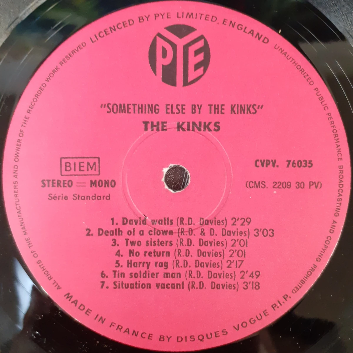 Vinyl: The Kinks - Something Else By The Kinks - foto 3