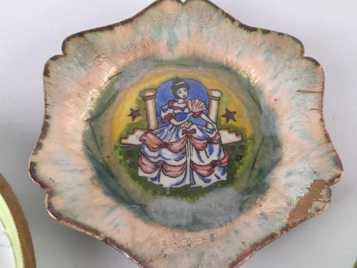 Set van 9 vintage kleine decoratieve schaaltjes en bakjes - foto 7