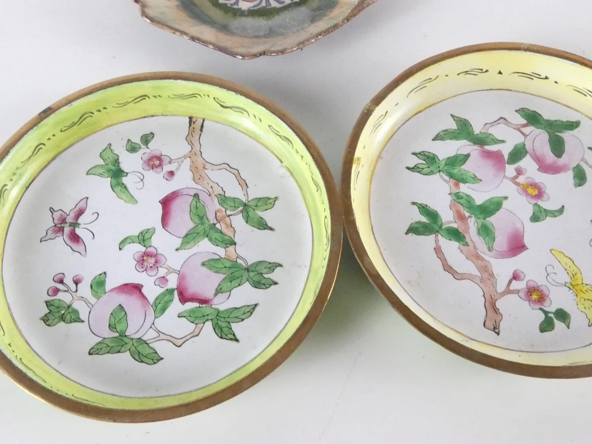 Set van 9 vintage kleine decoratieve schaaltjes en bakjes - foto 8