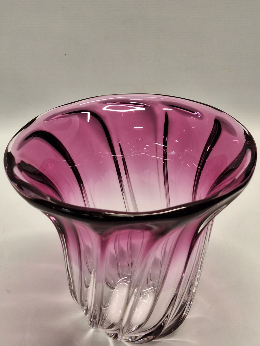 Roze kristallen vaas model Vatel - Val Saint Lambert - foto 6