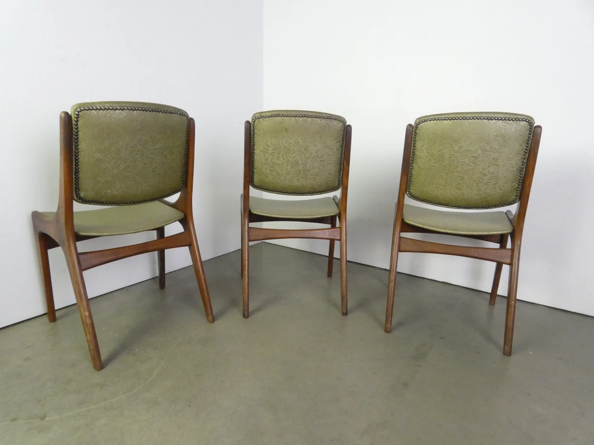 Set van 6 Mid-Century Modern Eetkamerstoelen – "Monaco" – Johannes Andersen voor Mahjongg Vlaardingen – Jaren 60 - foto 7