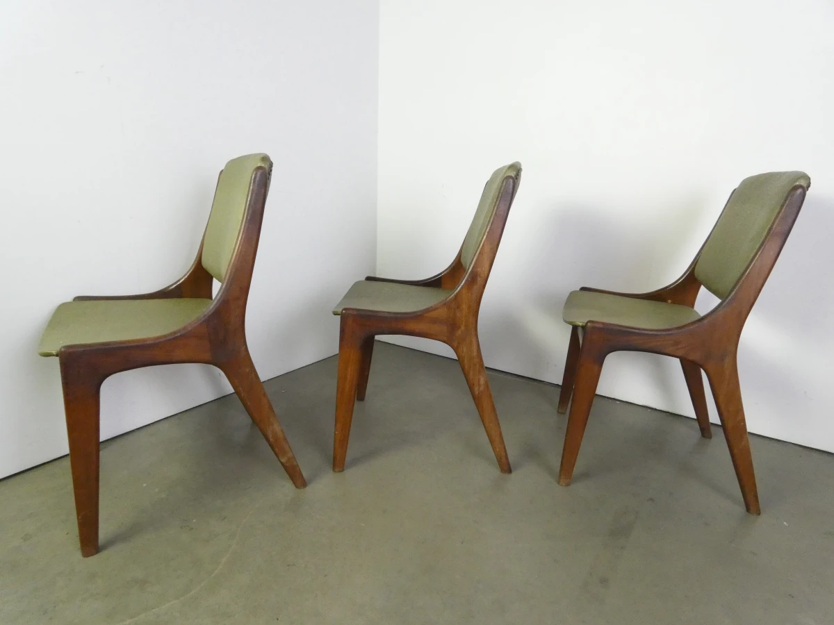 Set van 6 Mid-Century Modern Eetkamerstoelen – "Monaco" – Johannes Andersen voor Mahjongg Vlaardingen – Jaren 60 - foto 8