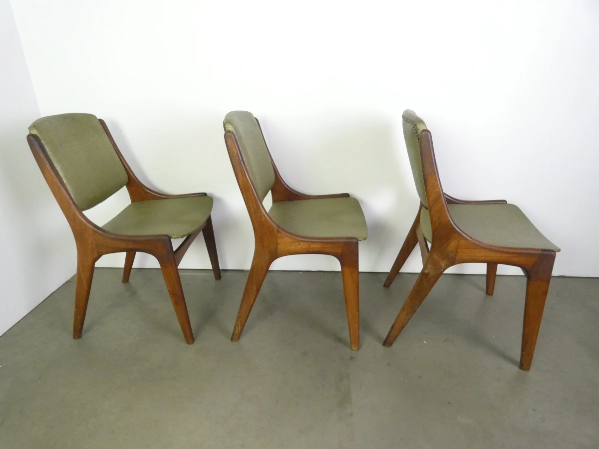 Set van 6 Mid-Century Modern Eetkamerstoelen – "Monaco" – Johannes Andersen voor Mahjongg Vlaardingen – Jaren 60 - foto 12