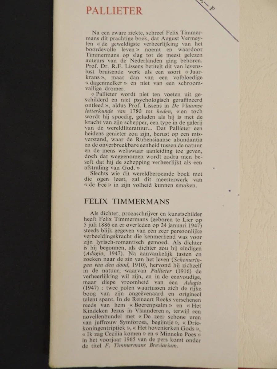 "Pallieter" - Felix Timmermans (1964) - foto 3