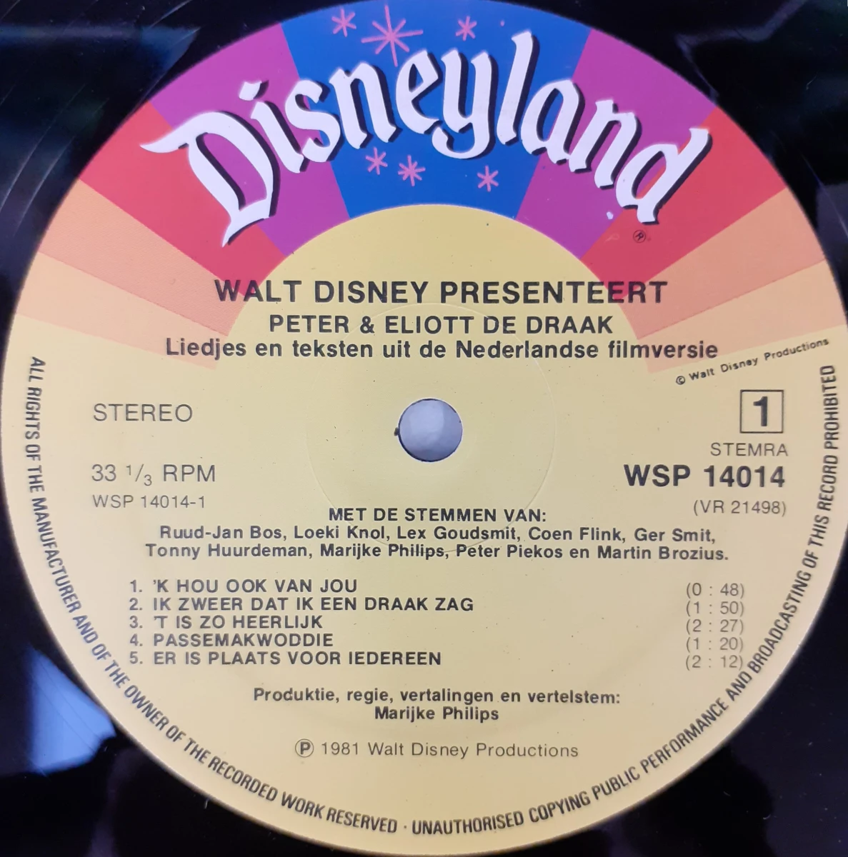 Vinyl: Set Van Vijf Originele Walt Disney Albums - foto 16