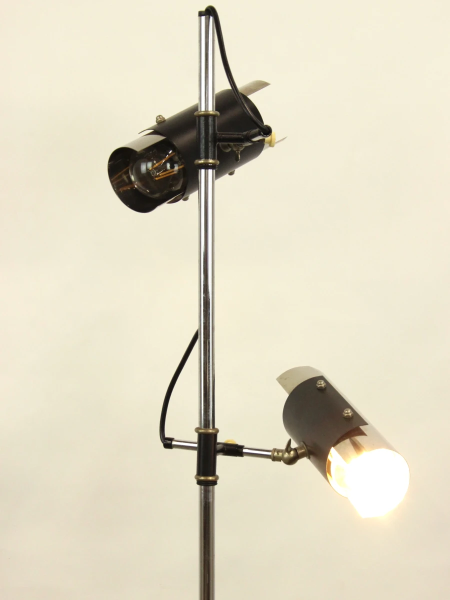 Vintage Industriële Vloerlamp – 2 Spots – Jaren '60/'70 Space Age - foto 8