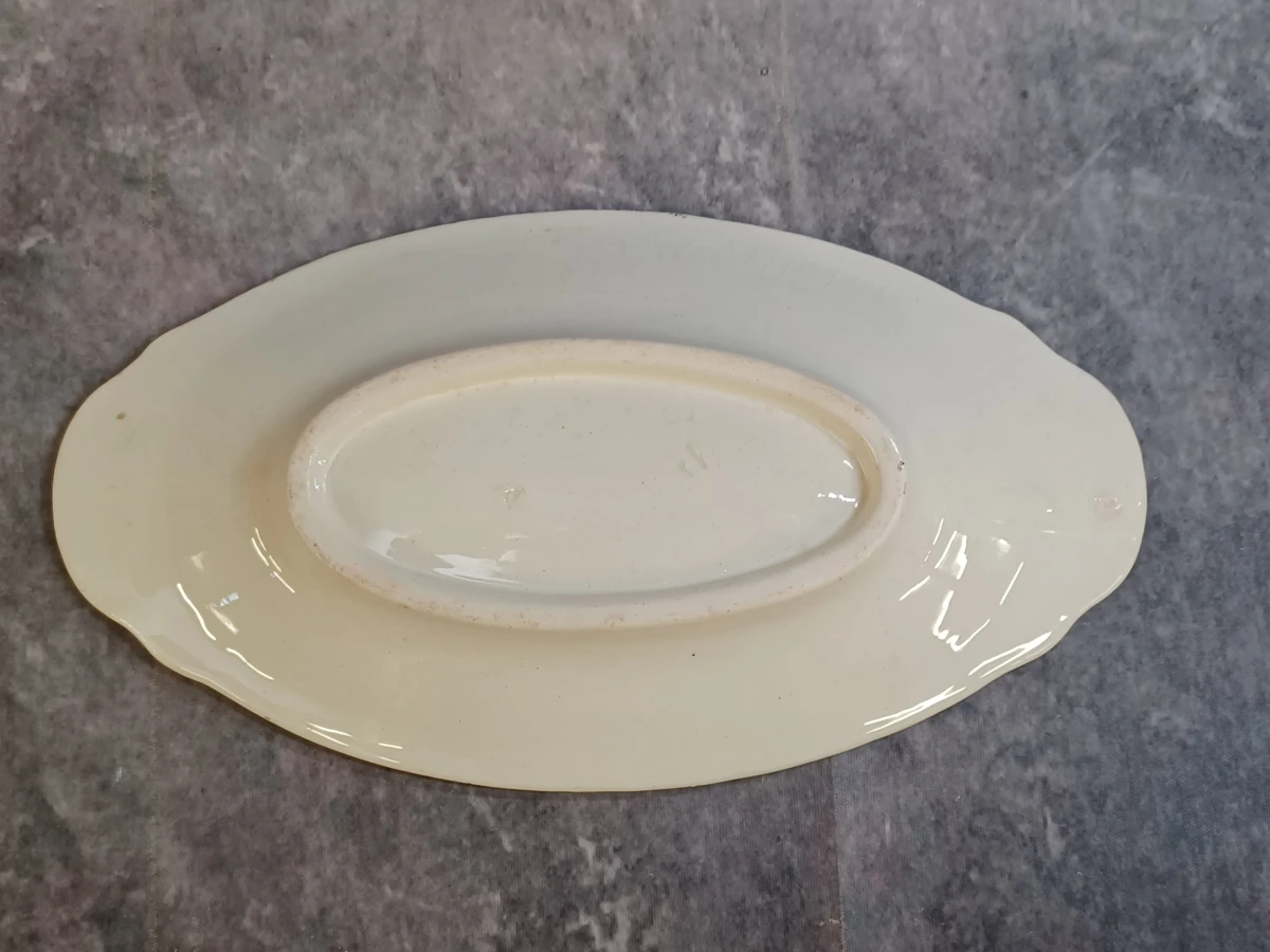 11 delig antiek Sarreguemines “Royat” servies met sepiabruin bloemendecor - foto 11