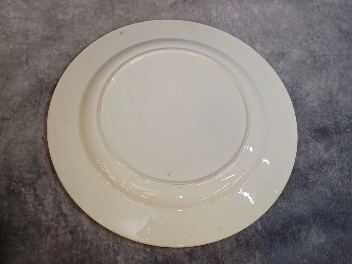 11 delig antiek Sarreguemines “Royat” servies met sepiabruin bloemendecor - foto 4