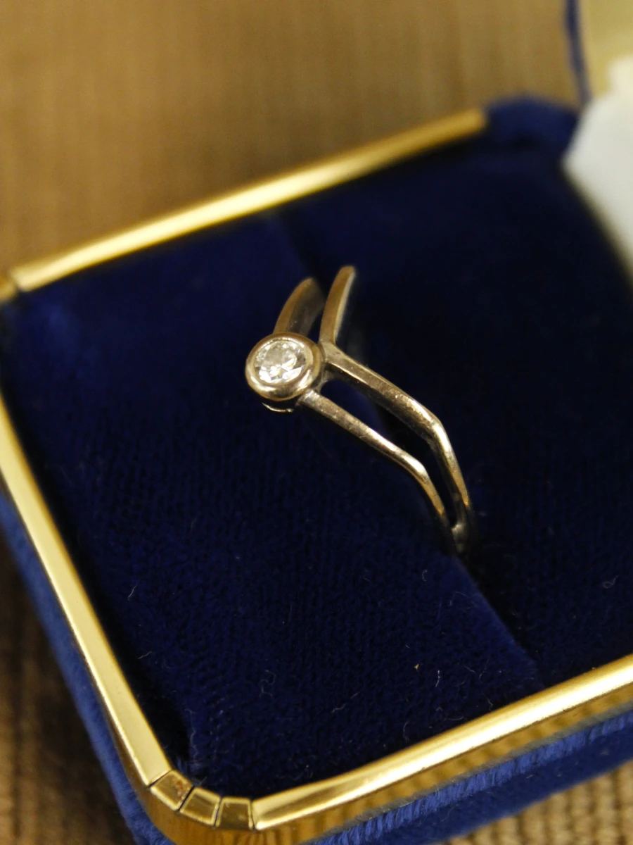 18 karaat witgouden ring met diamant - foto 4