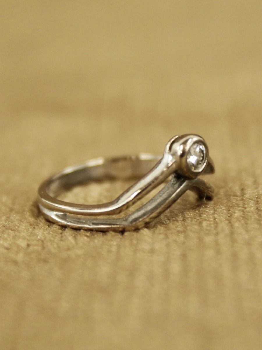 18 karaat witgouden ring met diamant - foto 6
