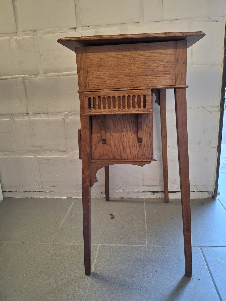 Antieke houten werk-/bijzettafel - foto 7