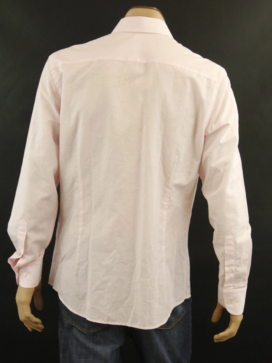 Hackett London Tailord fit herenhemd in zacht roze met katoen linnenblend (nieuw met prijskaartje) - foto 6