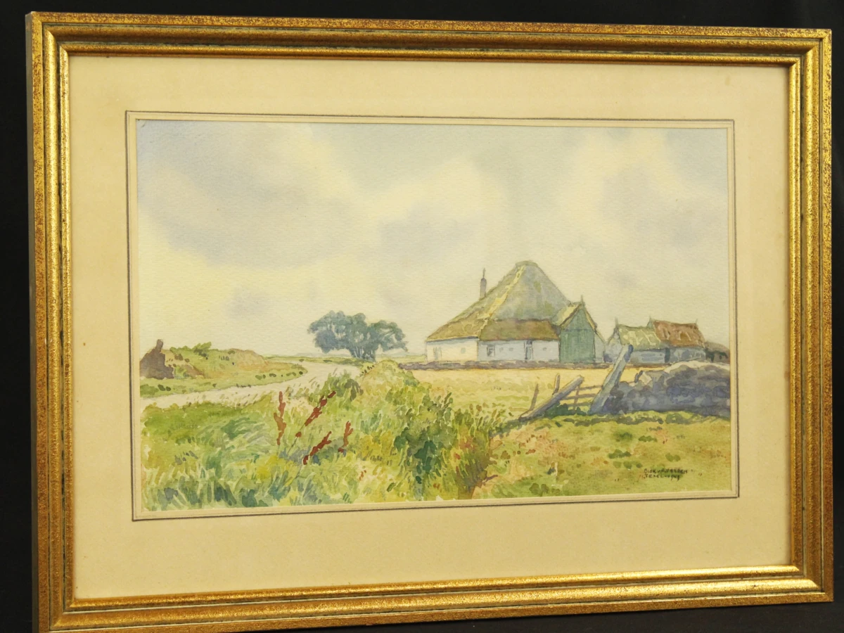 Ad Blok van der Velden (1913–1980) – aquarel "Texel", 1949 - foto 2