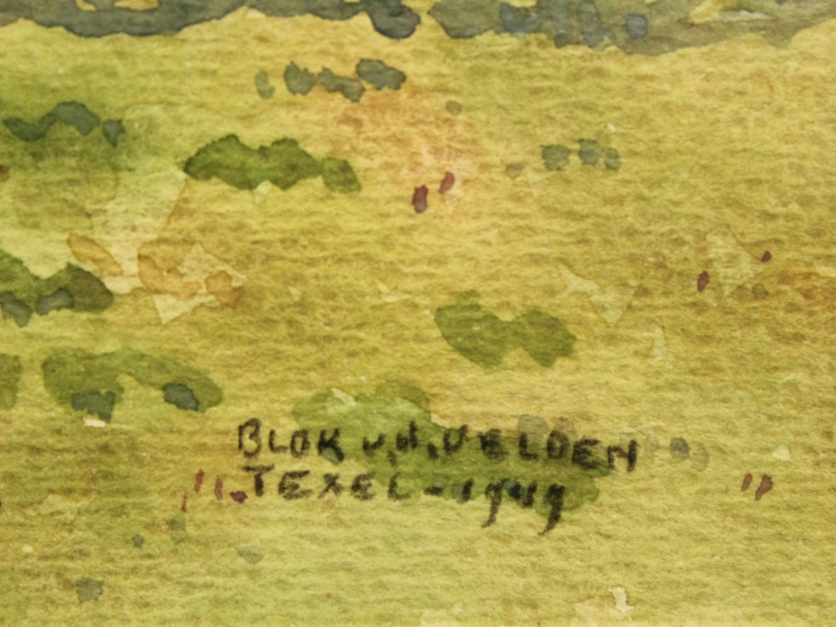 Ad Blok van der Velden (1913–1980) – aquarel "Texel", 1949 - foto 7