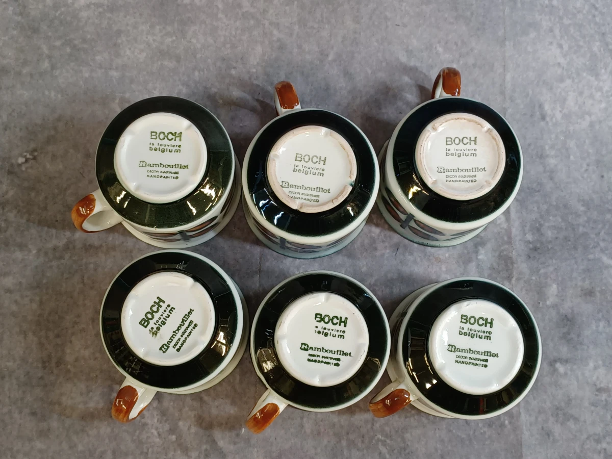 13-delig Boch Rambouillet servies met 6 kopjes, 6 borden en een ovalen serveerschaal - foto 4