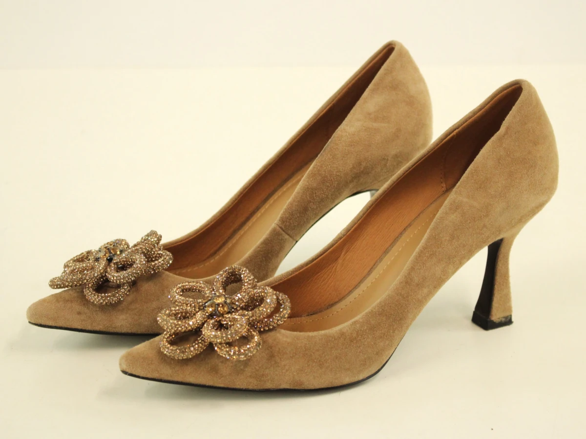 Bibi Lou - suède pumps met bloemversiering - maat 38 - foto 2