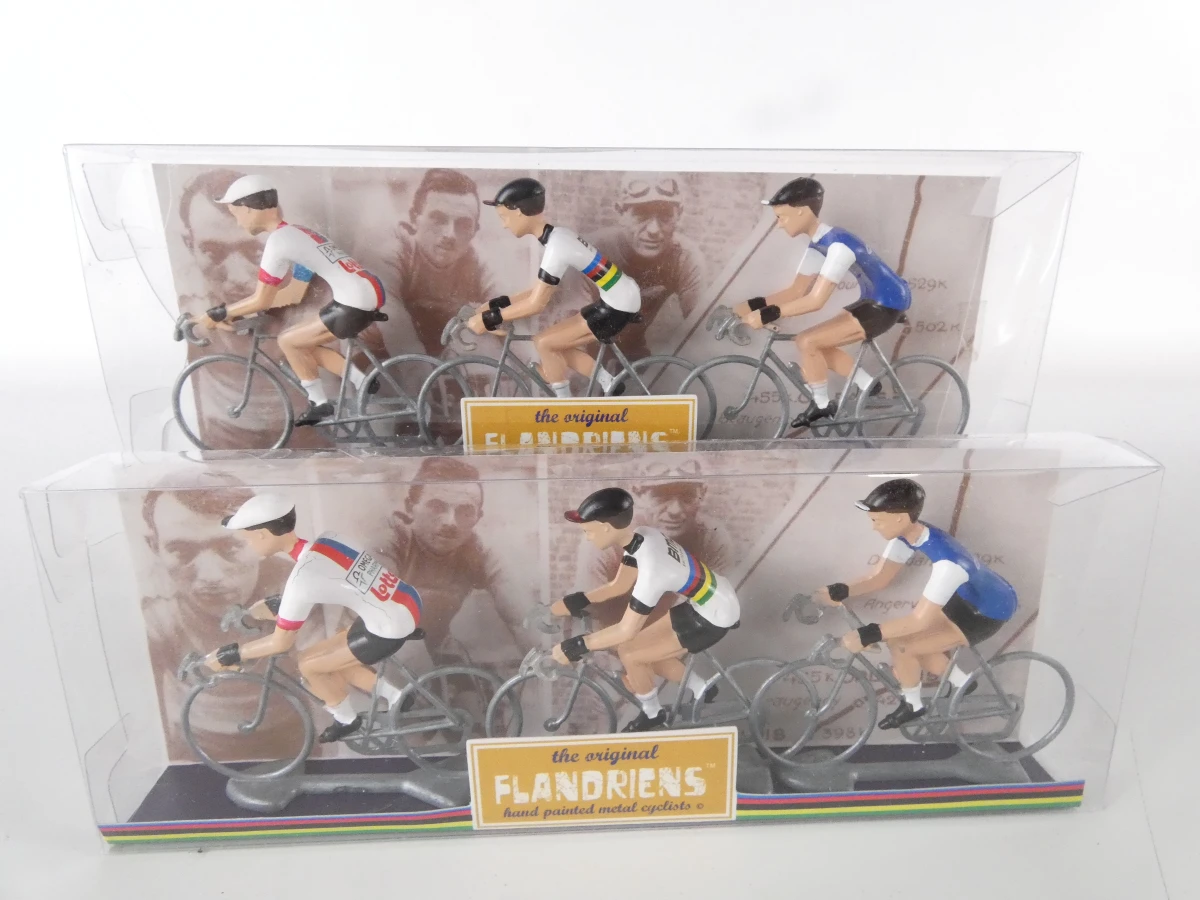 Set van metalen wielrenners Flandriens in displaybox - foto 2