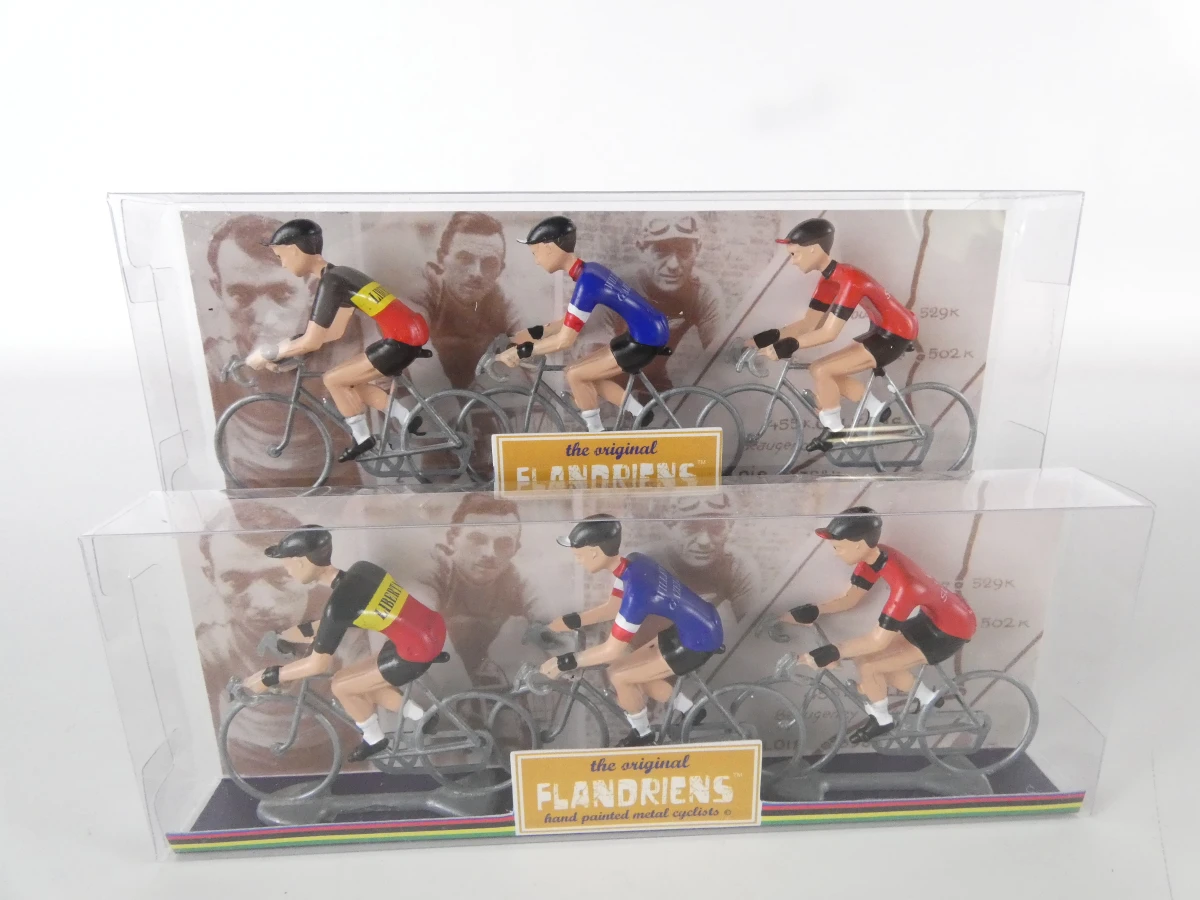 Set van metalen wielrenners Flandriens in displaybox - foto 3