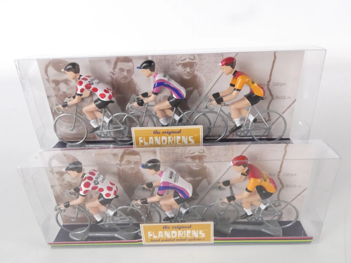 Set van metalen wielrenners Flandriens in displaybox - foto 4