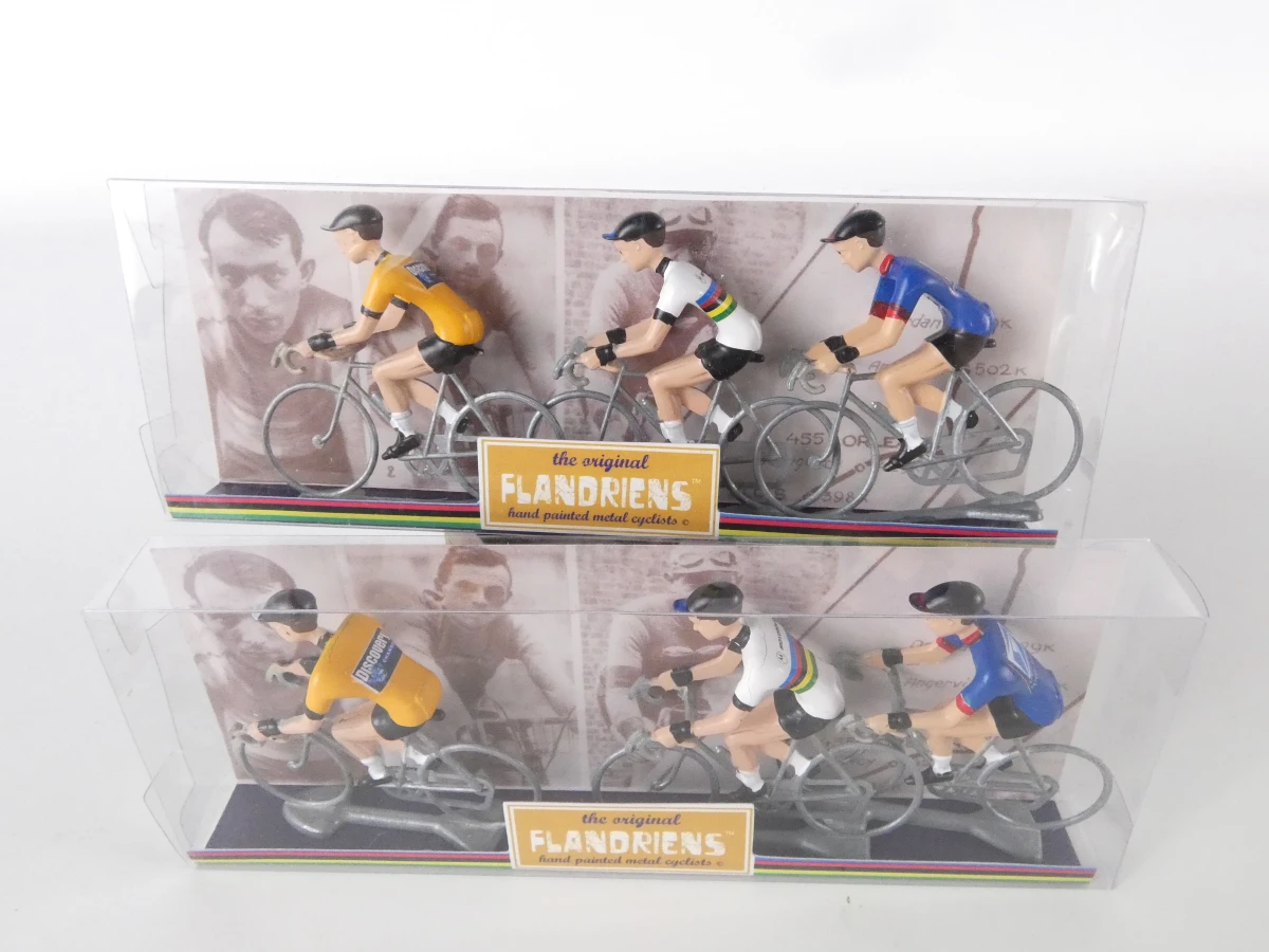 Set van metalen wielrenners Flandriens in displaybox - foto 6