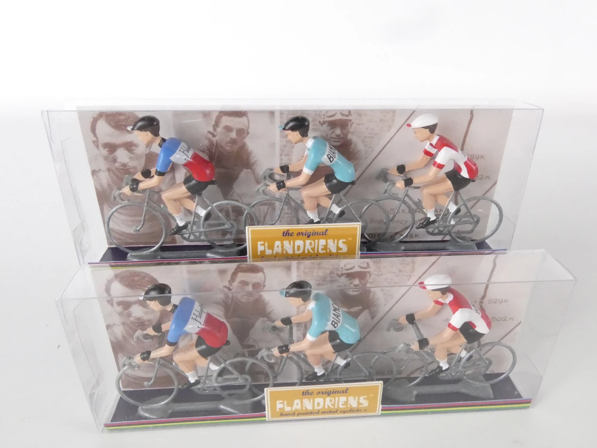 Set van metalen wielrenners Flandriens in displaybox - foto 9