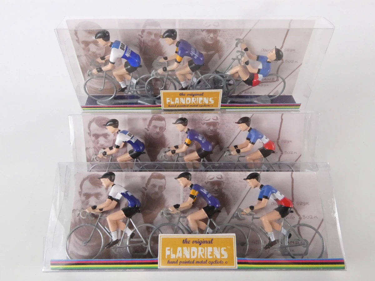 Set van metalen wielrenners Flandriens in displaybox - foto 11