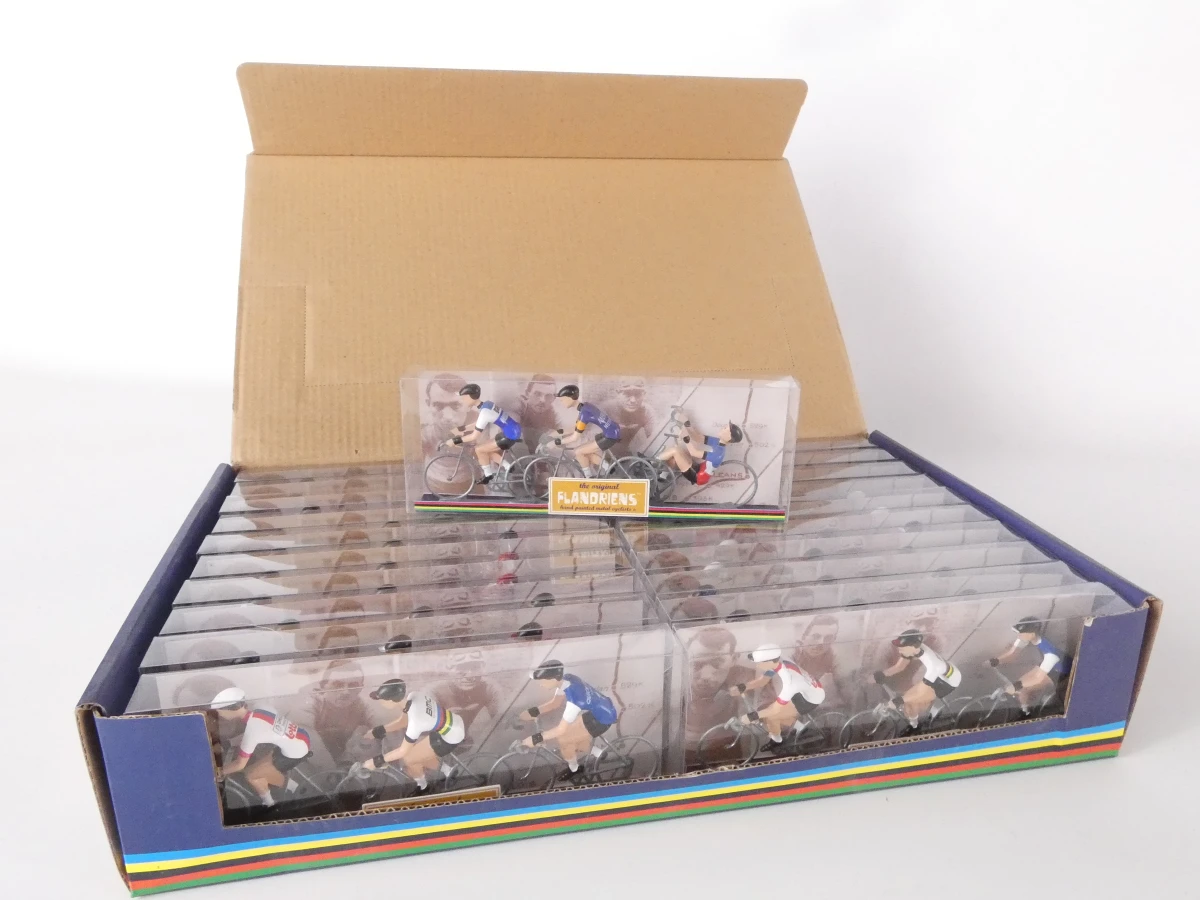 Set van metalen wielrenners Flandriens in displaybox - foto 13