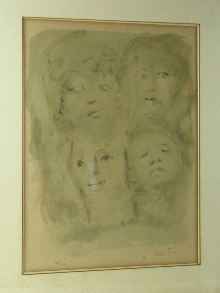 Leonor Fini (1907–1996) litho – Compositie met gezichten - foto 8