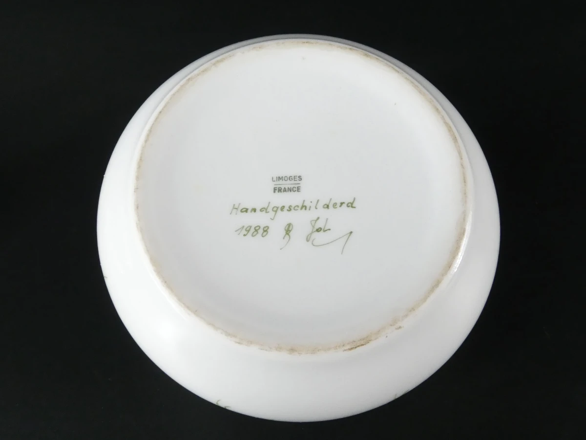 Set van 6 handgeschilderde Limoges porseleinen doosjes - foto 5