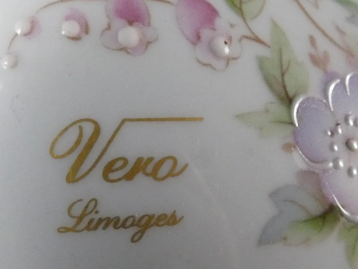 Set van 6 handgeschilderde Limoges porseleinen doosjes - foto 8