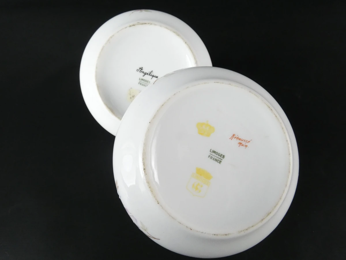 Set van 6 handgeschilderde Limoges porseleinen doosjes - foto 9