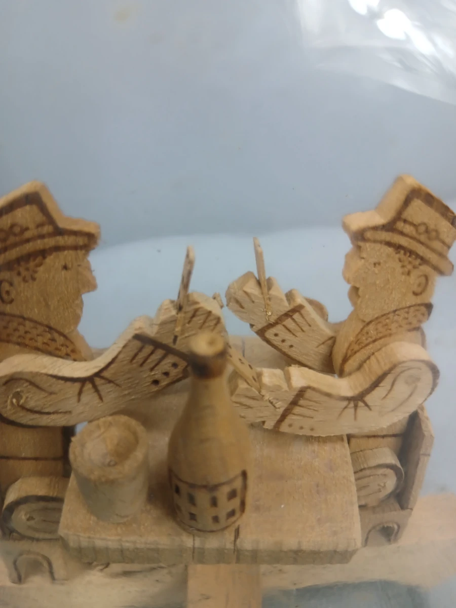 Houten tafereel in glazen fles - foto 3
