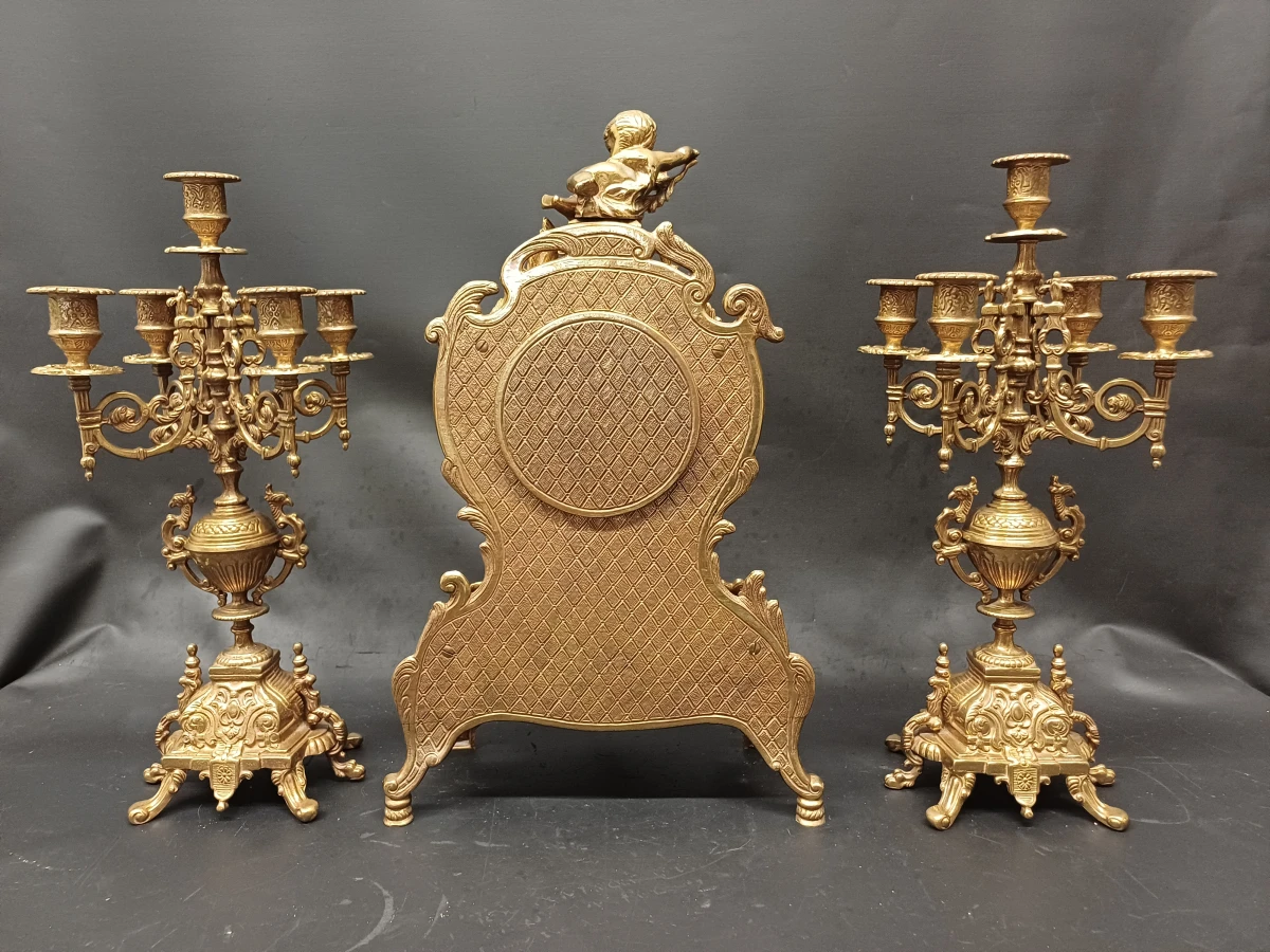 3-delig antiek-stijl pendulestel - foto 3