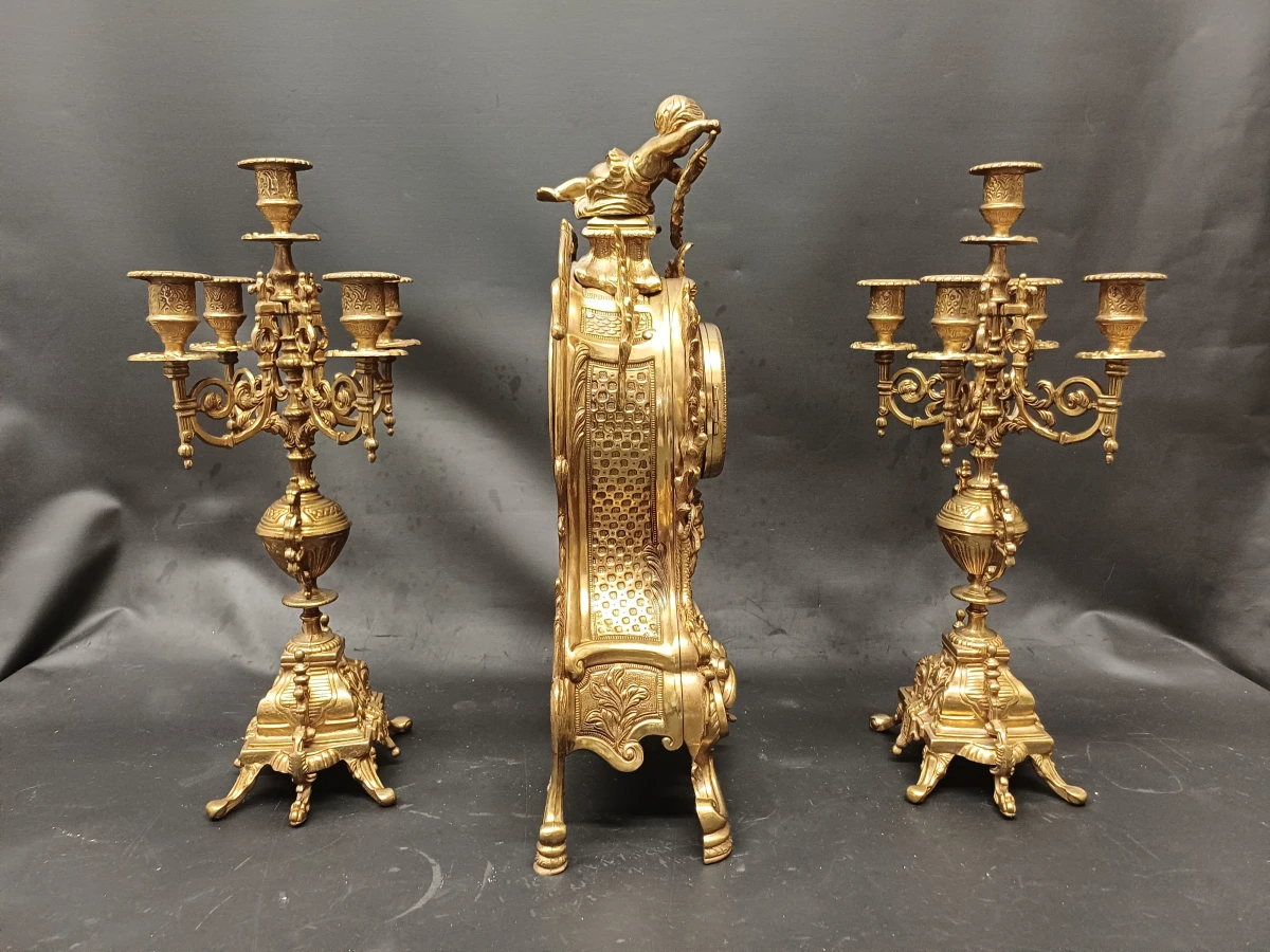 3-delig antiek-stijl pendulestel - foto 4